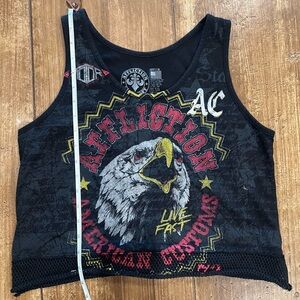 Black Affliction Size Medium Crop Top
